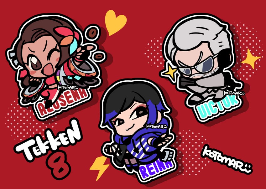 reina, azucena milagros ortiz castillo, and victor chevalier (tekken and 1 more) drawn by kotorai