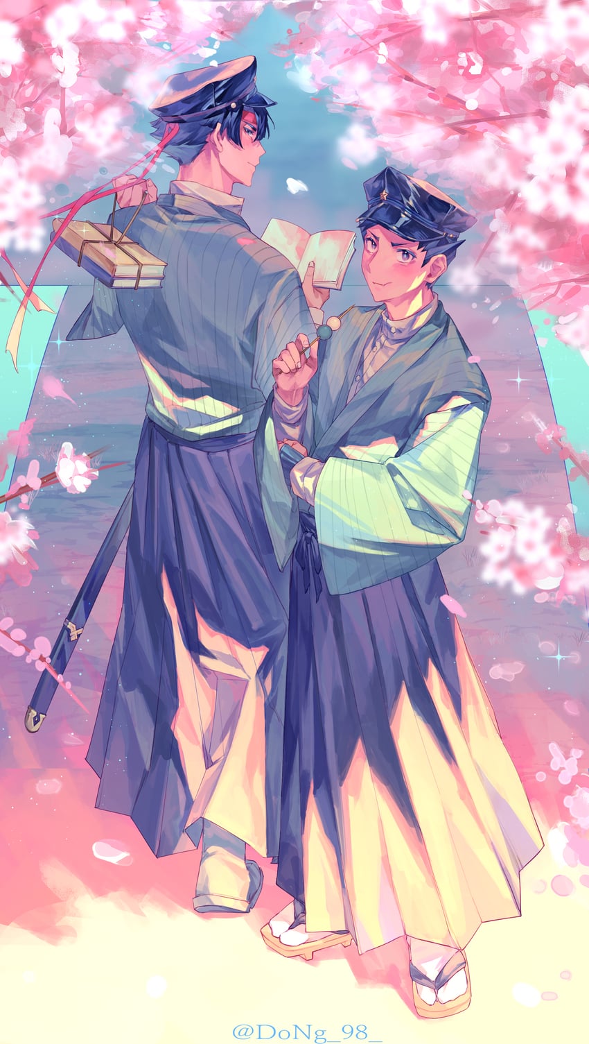 ryunosuke naruhodo and kazuma asogi (ace attorney and 1 more) drawn by dong_98