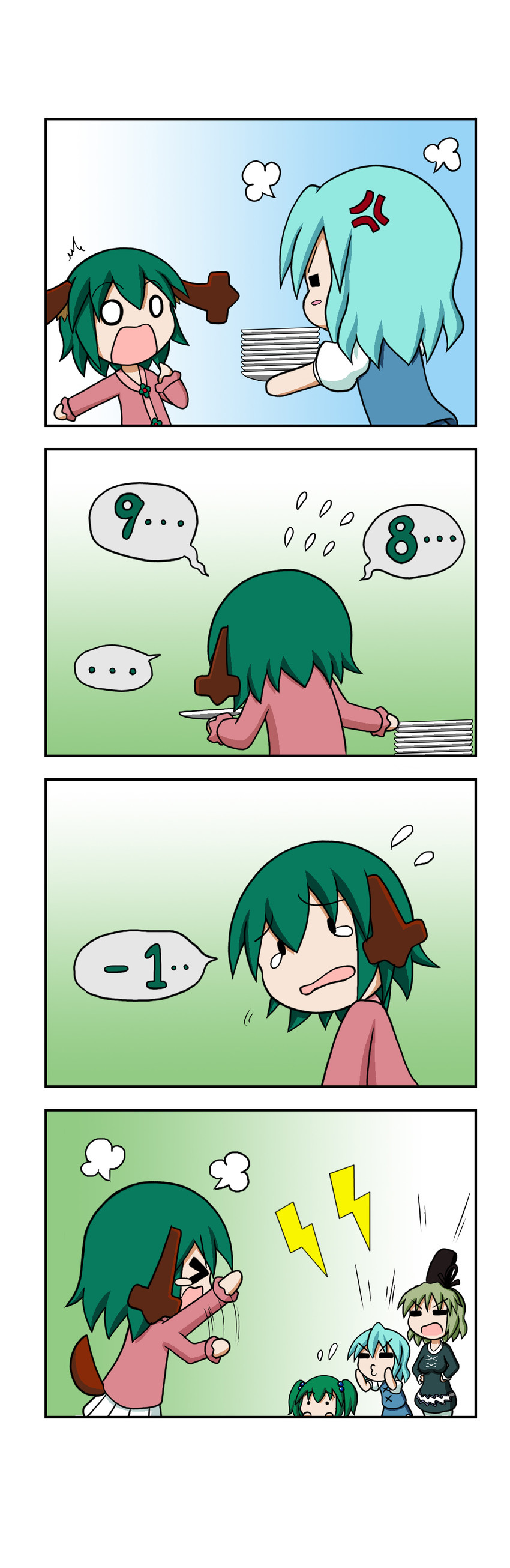 tatara kogasa, soga no tojiko, kasodani kyouko, and kisume (touhou) drawn by rakugaki-biyori