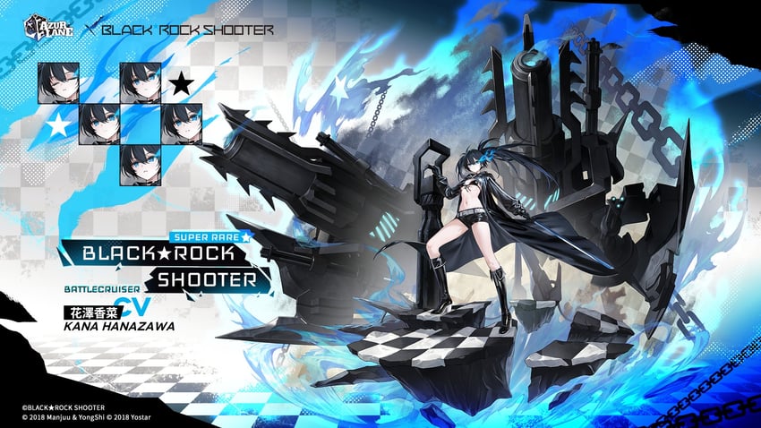 black rock shooter (azur lane and 1 more)