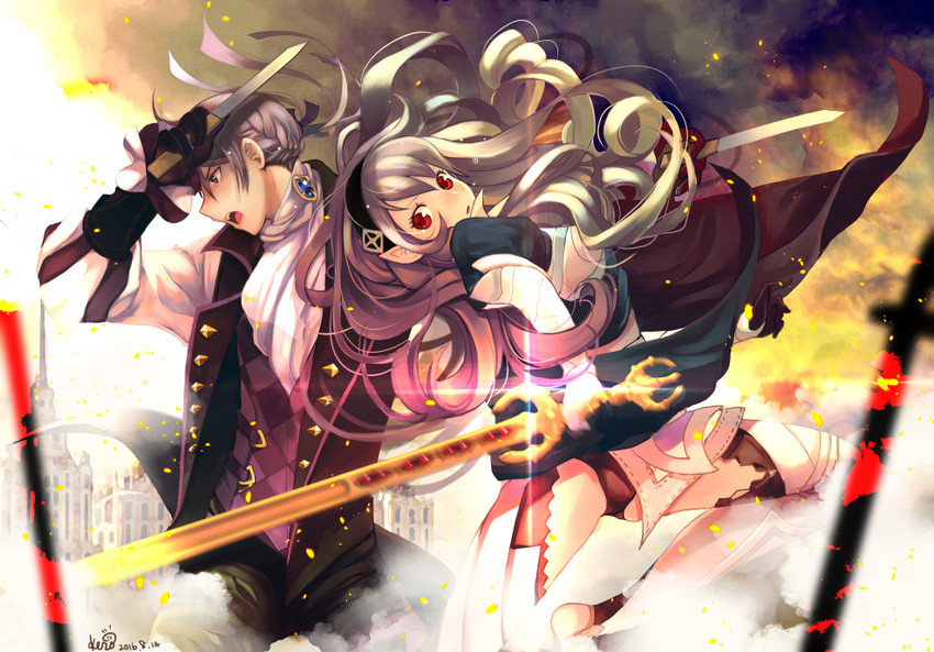 female corrin and jakob (fire emblem and 1 more) drawn by kero_sweet