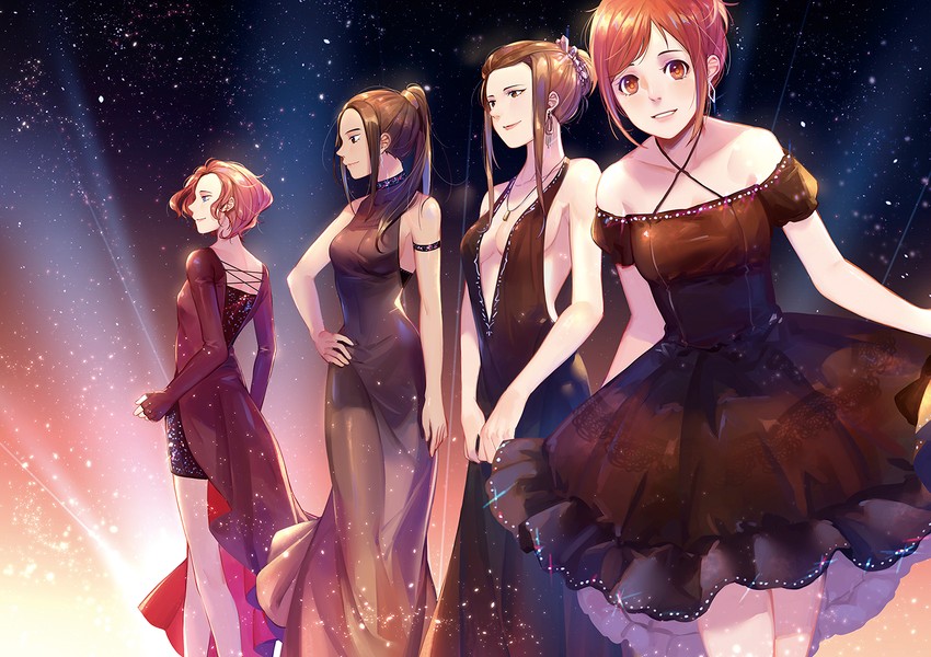 mila babicheva, nishigoori yuuko, sara crispino, and okukawa minako (yuri!!! on ice) drawn by yuyu_(yuyudesu0806)