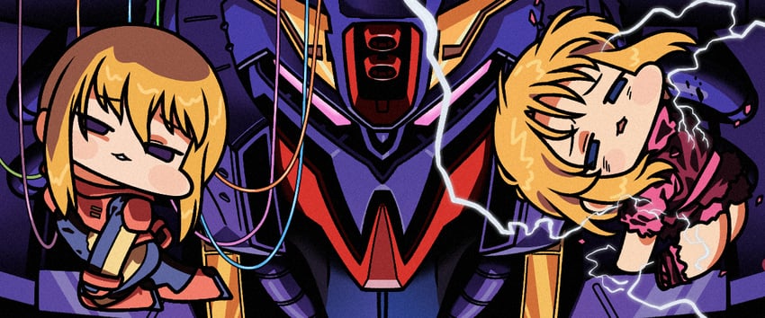 puru two, elpeo puru, and psycho gundam mk ii (gundam and 1 more) drawn by jazz_jack
