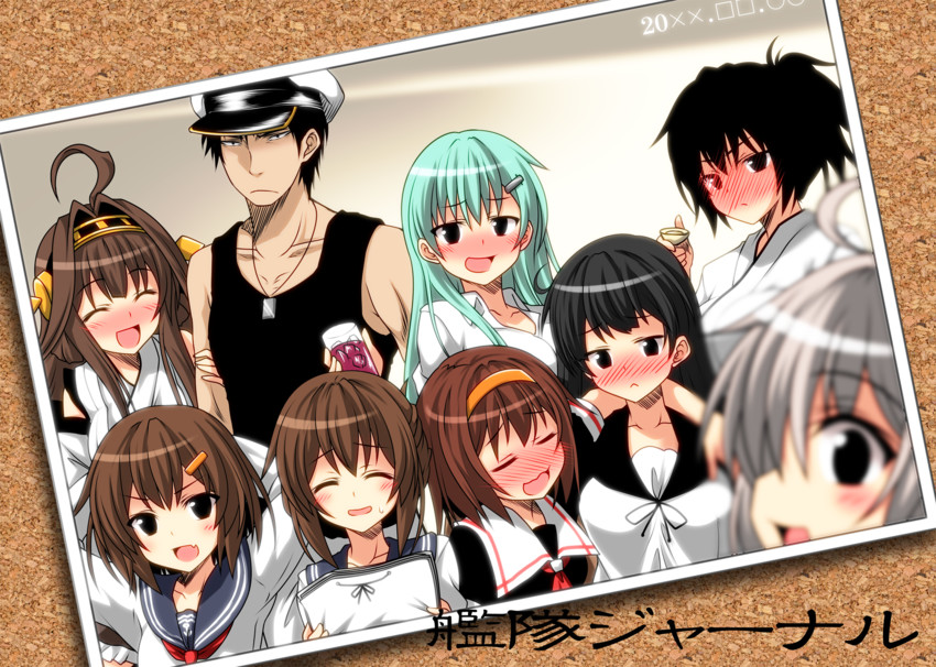 admiral, kaga, kongou, inazuma, ikazuchi, and 5 more (kantai collection) drawn by yua_(checkmate)