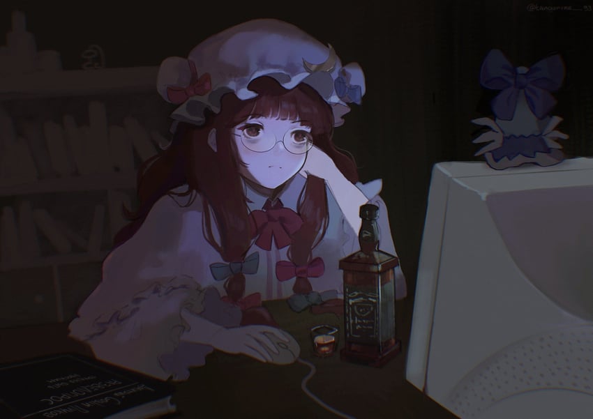 cirno, patchouli knowledge, and crewmate (touhou and 1 more) drawn by tangerine_93