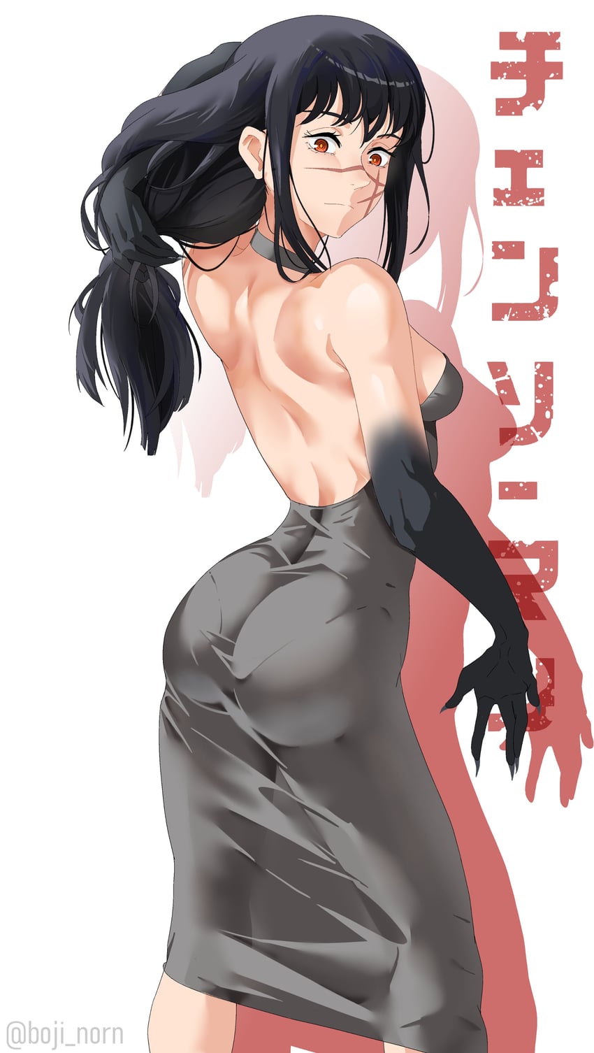 yoru (chainsaw man) drawn by boji_norn