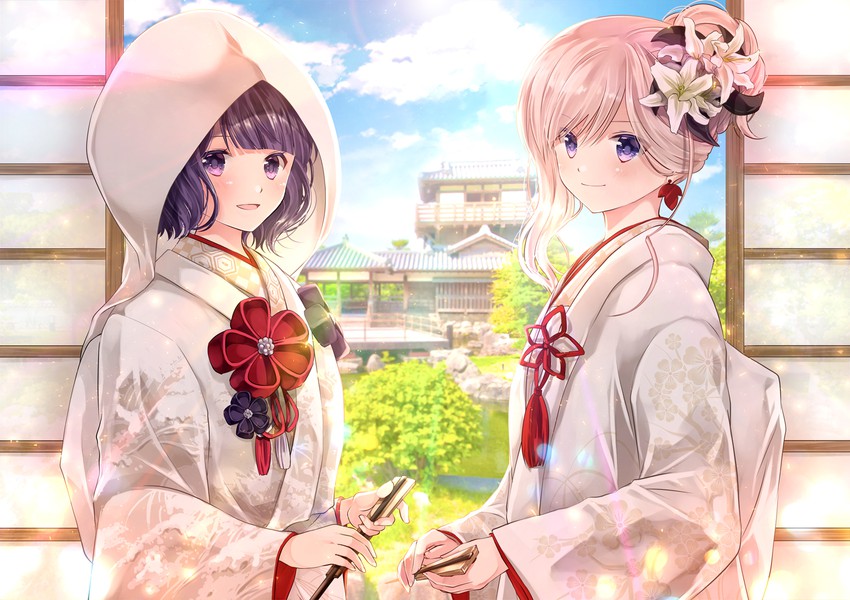 miyamoto musashi and katsushika hokusai (fate and 2 more) drawn by iroha_(shiki)