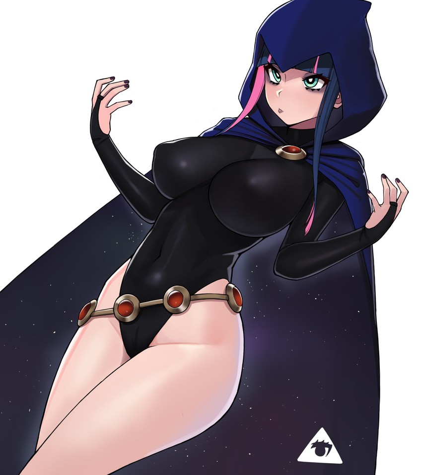 stocking and raven (dc comics and 2 more) drawn by donburi_(donburikazoku)