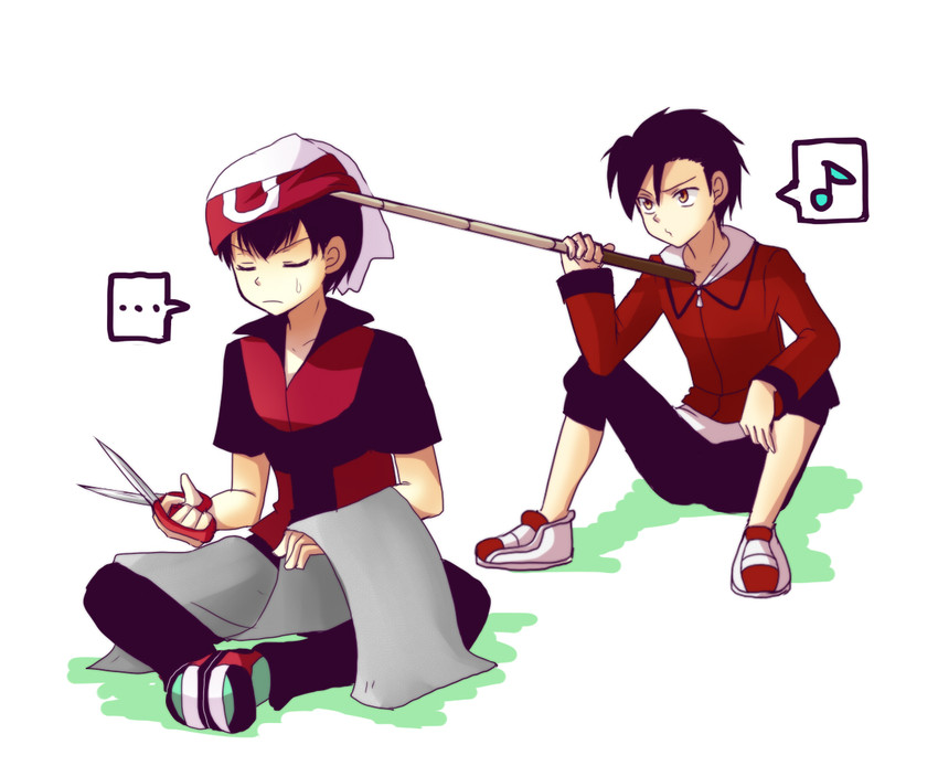 ethan and brendan (pokemon and 1 more) drawn by mokorei