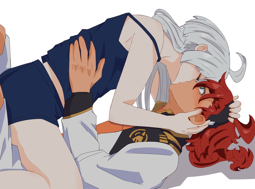 suletta mercury and miorine rembran (gundam and 1 more) drawn by kaede_(soul-red-7)
