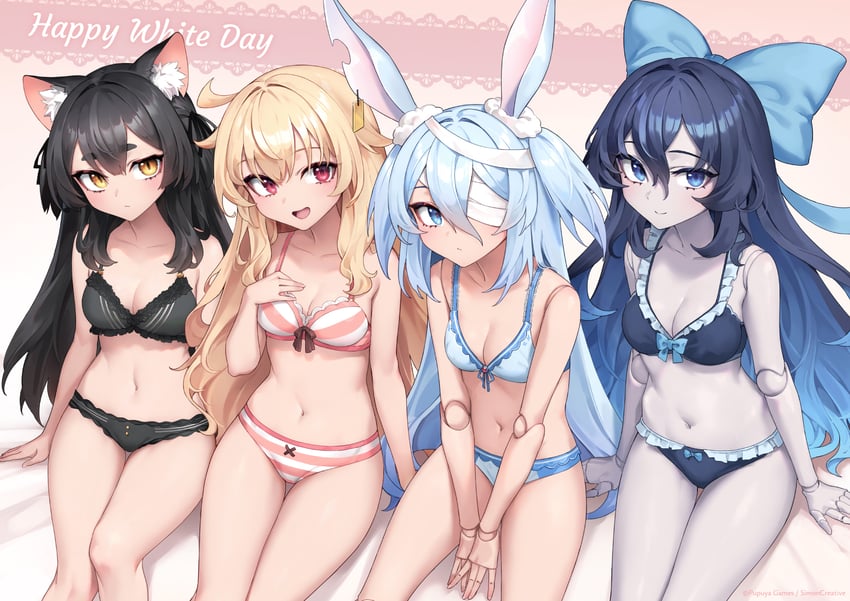 nobeta, monica, tania, and phyllis (little witch nobeta) drawn by oopartz_yang