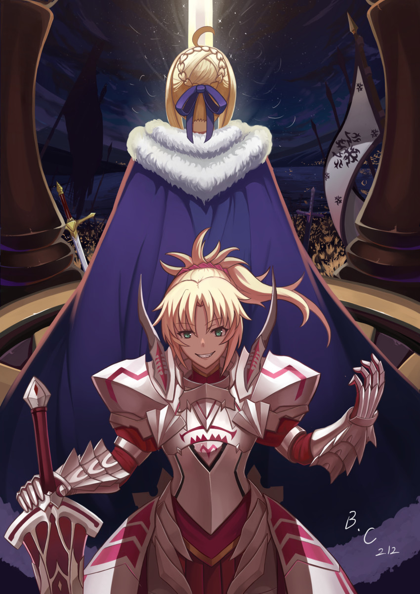 artoria pendragon, saber, and mordred (fate and 1 more) drawn by blackcat12