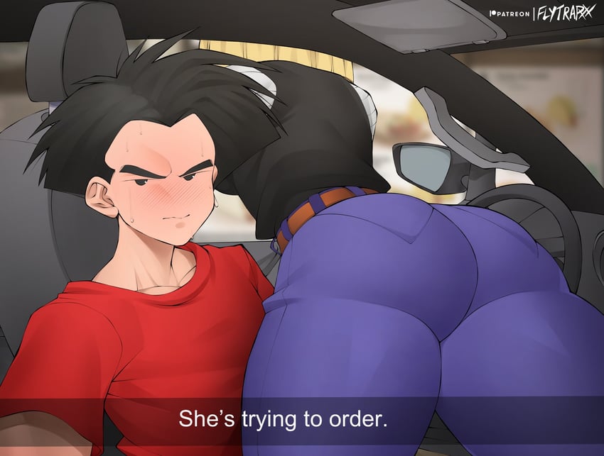 android 18 and kuririn (dragon ball and 1 more) drawn by flytrapxx
