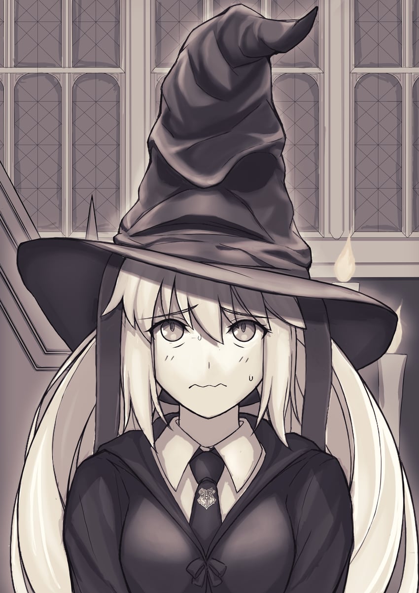 artoria pendragon, artoria caster, and sorting hat (fate and 3 more) drawn by hisato_nago