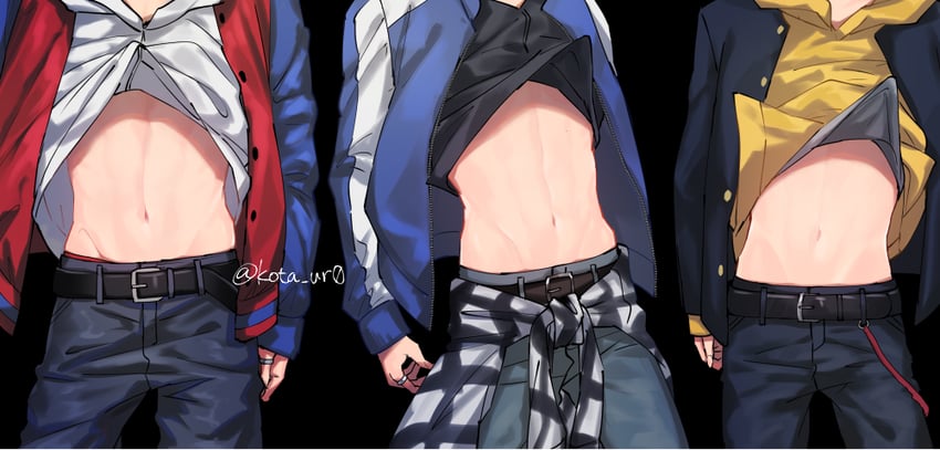 yamada ichiro, yamada saburo, and yamada jiro (hypnosis mic) drawn by kota_uro