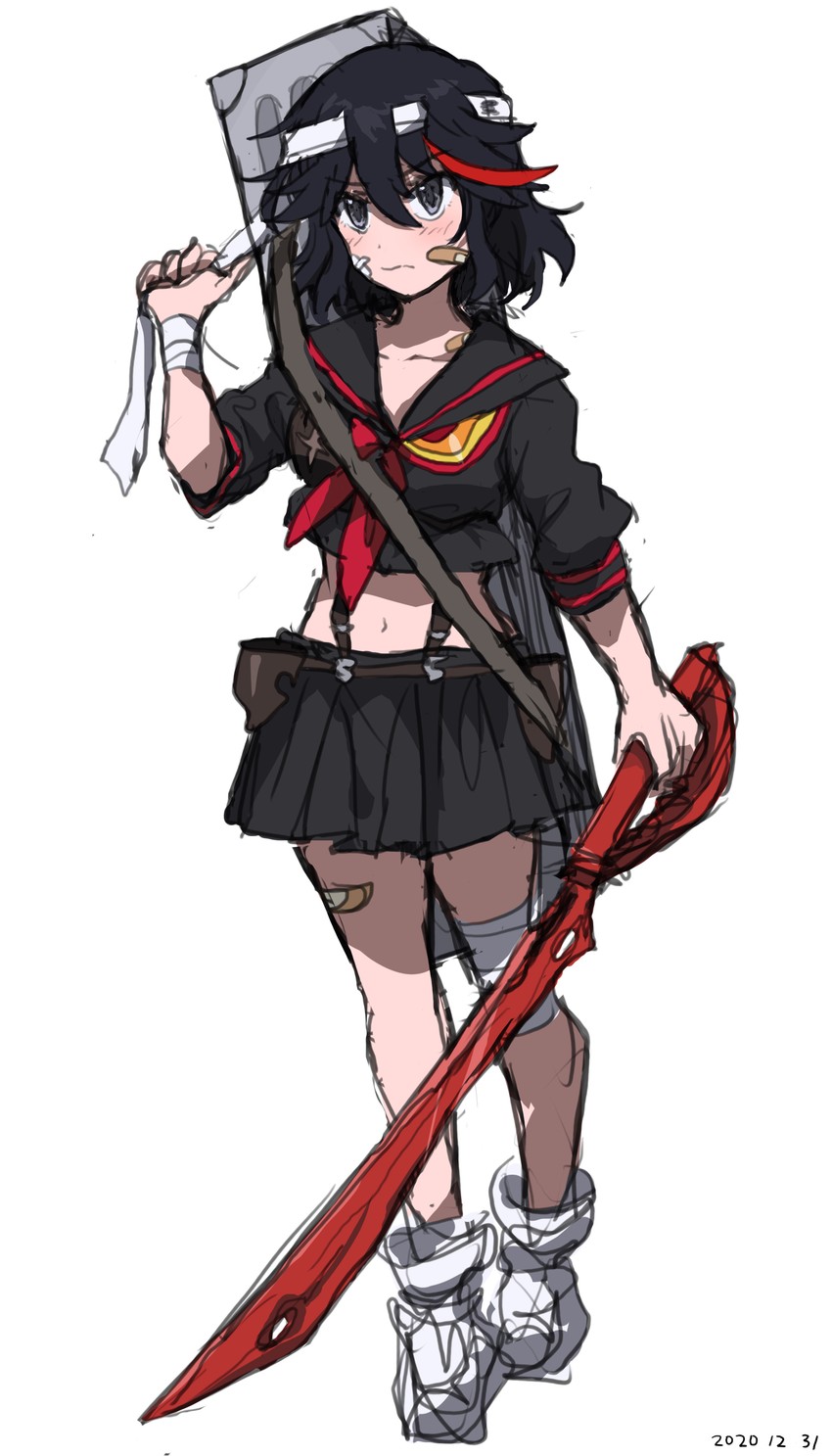 matoi ryuuko and senketsu (kill la kill) drawn by takatisakana