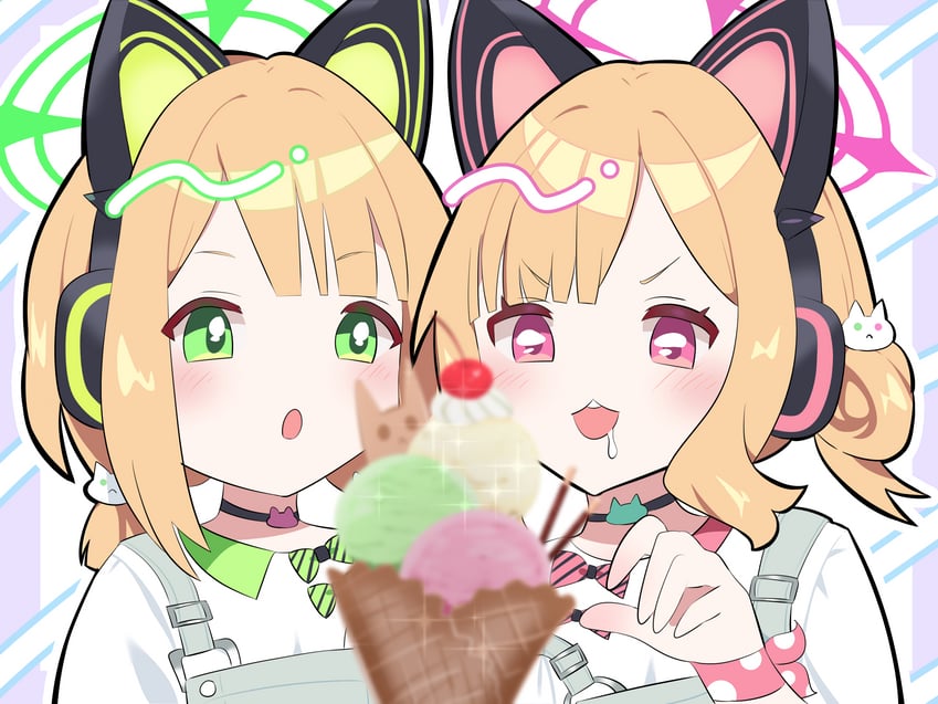 momoi and midori (blue archive) drawn by takakuma_koiru