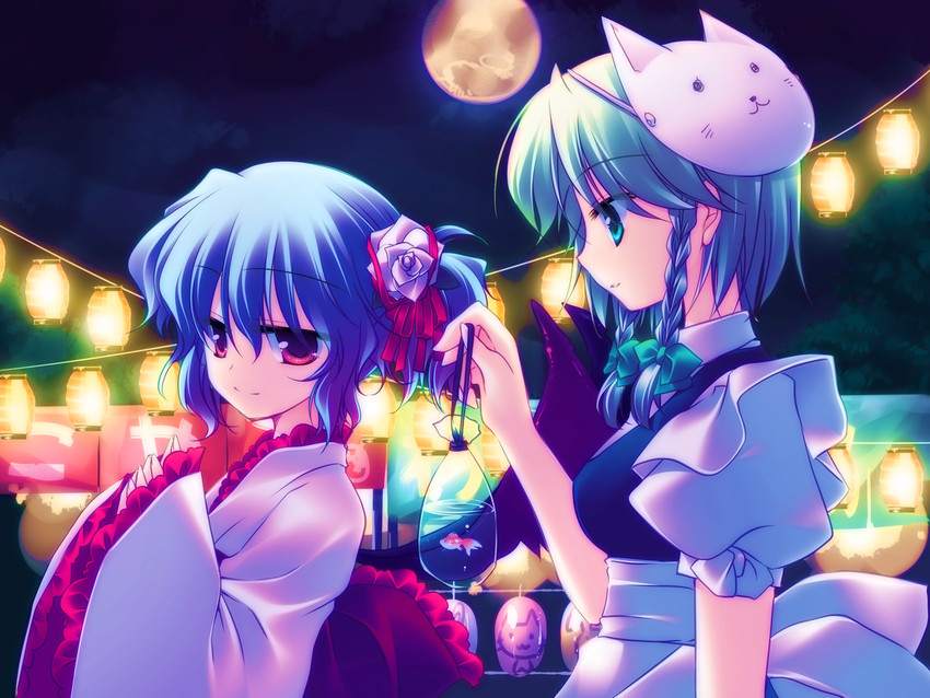remilia scarlet and izayoi sakuya (touhou) drawn by motomiya_mitsuki
