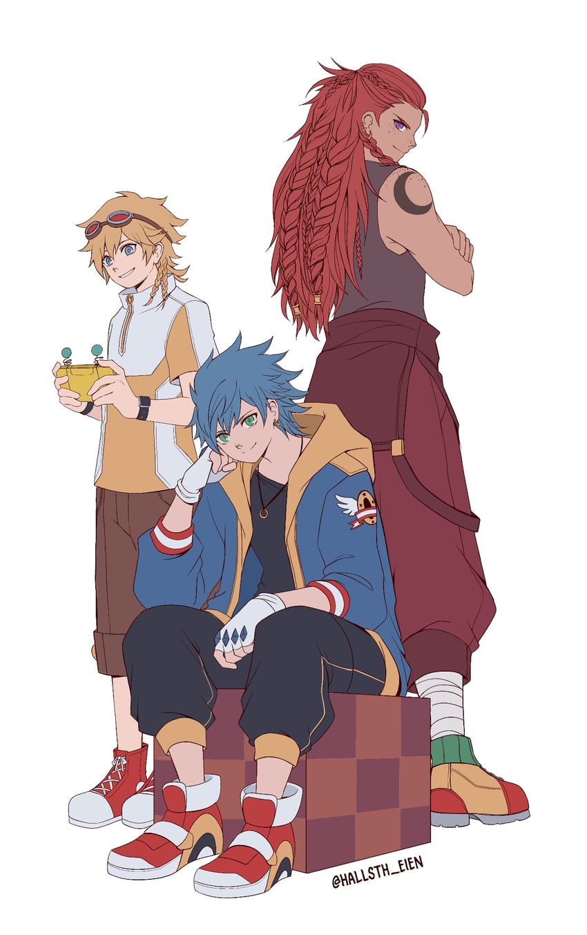 sonic the hedgehog, tails, and knuckles the echidna (sonic) drawn by hallsth-eien