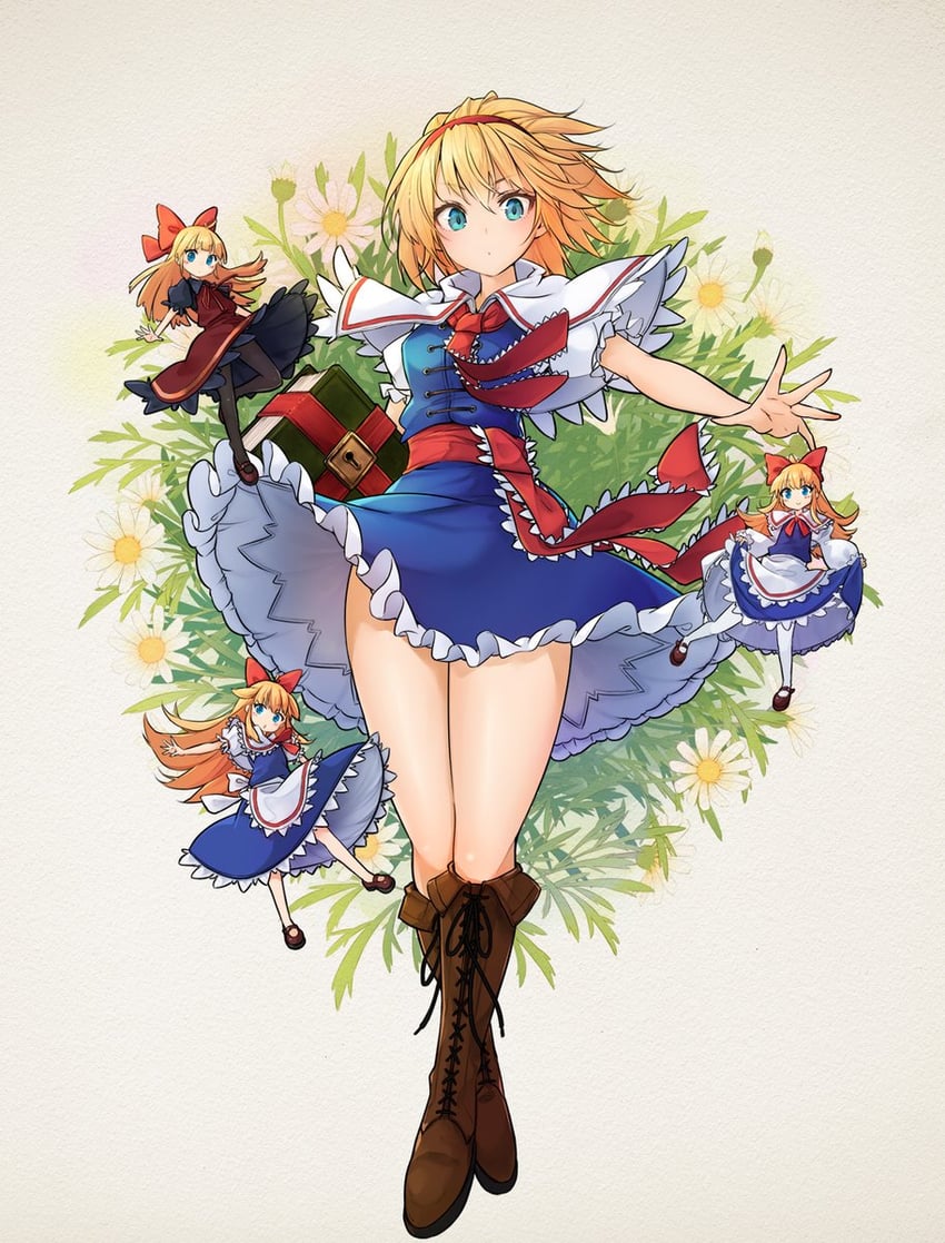 alice margatroid, shanghai doll, and hourai doll (touhou) drawn by .sin