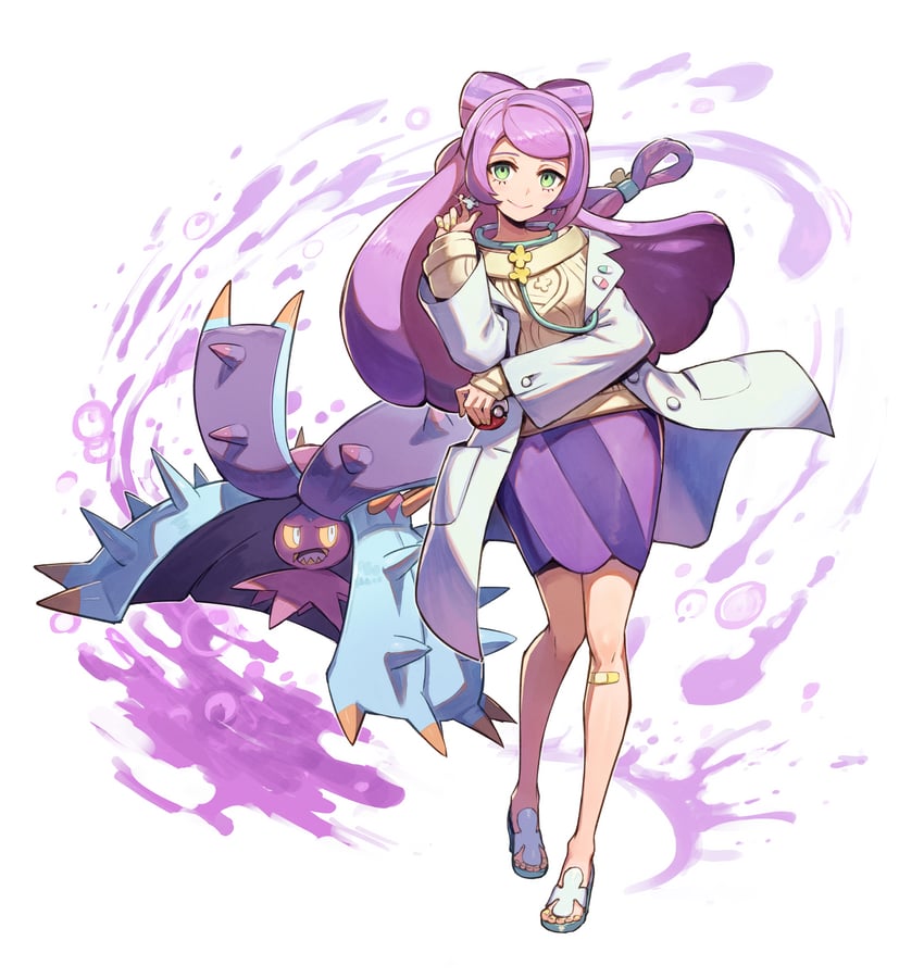 miriam and toxapex (pokemon and 1 more) drawn by kuroi_susumu