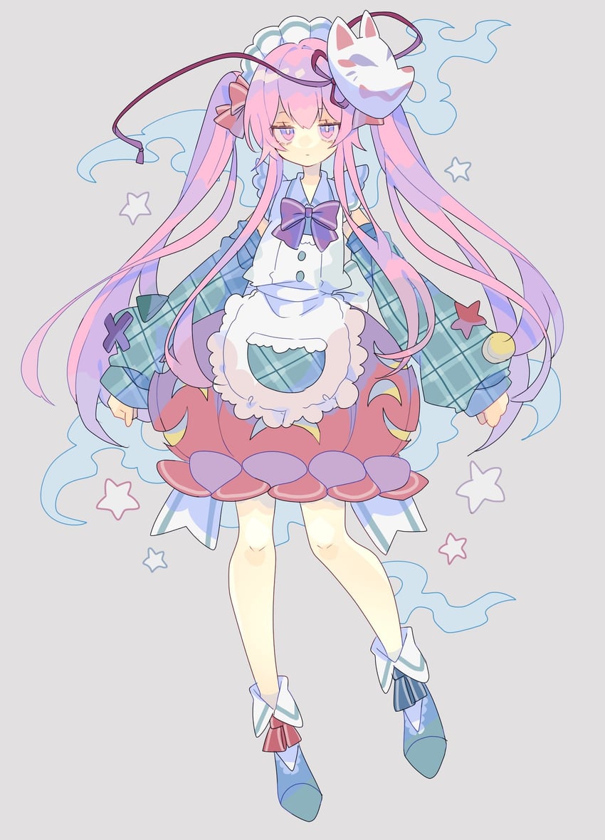hata no kokoro (touhou) drawn by nikorashi-ka