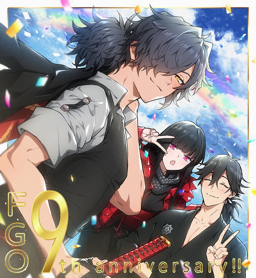 okada izou, sakamoto ryouma, and oryou (fate and 1 more) drawn by honi_(ohohoni)