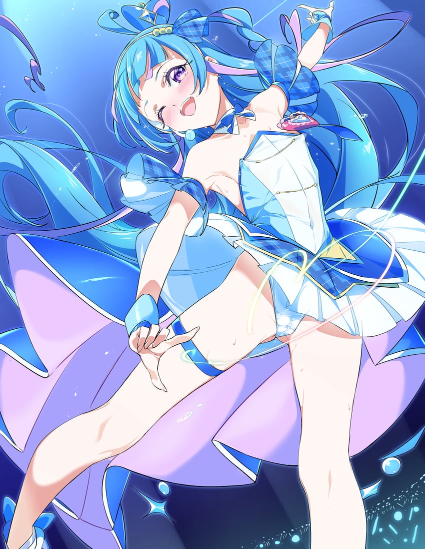aokaze nana and cure wink (precure and 1 more) drawn by niko_(tama)