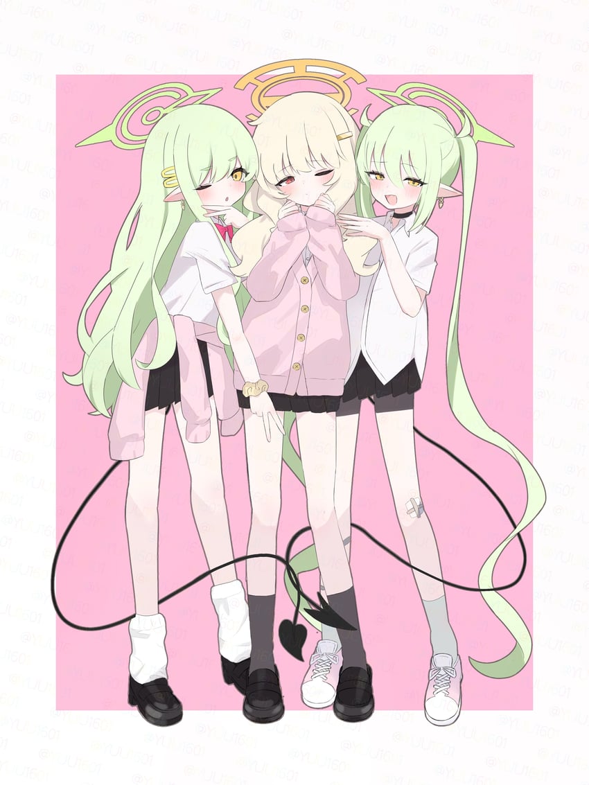 hikari, nozomi, and aoba (blue archive and 1 more) drawn by yuu_(yuu1601)