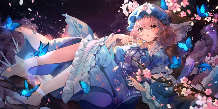 saigyouji yuyuko (touhou and 1 more) drawn by kita_(kitairoha)