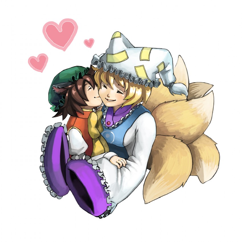yakumo ran and chen (touhou) drawn by moran_(nakahama)