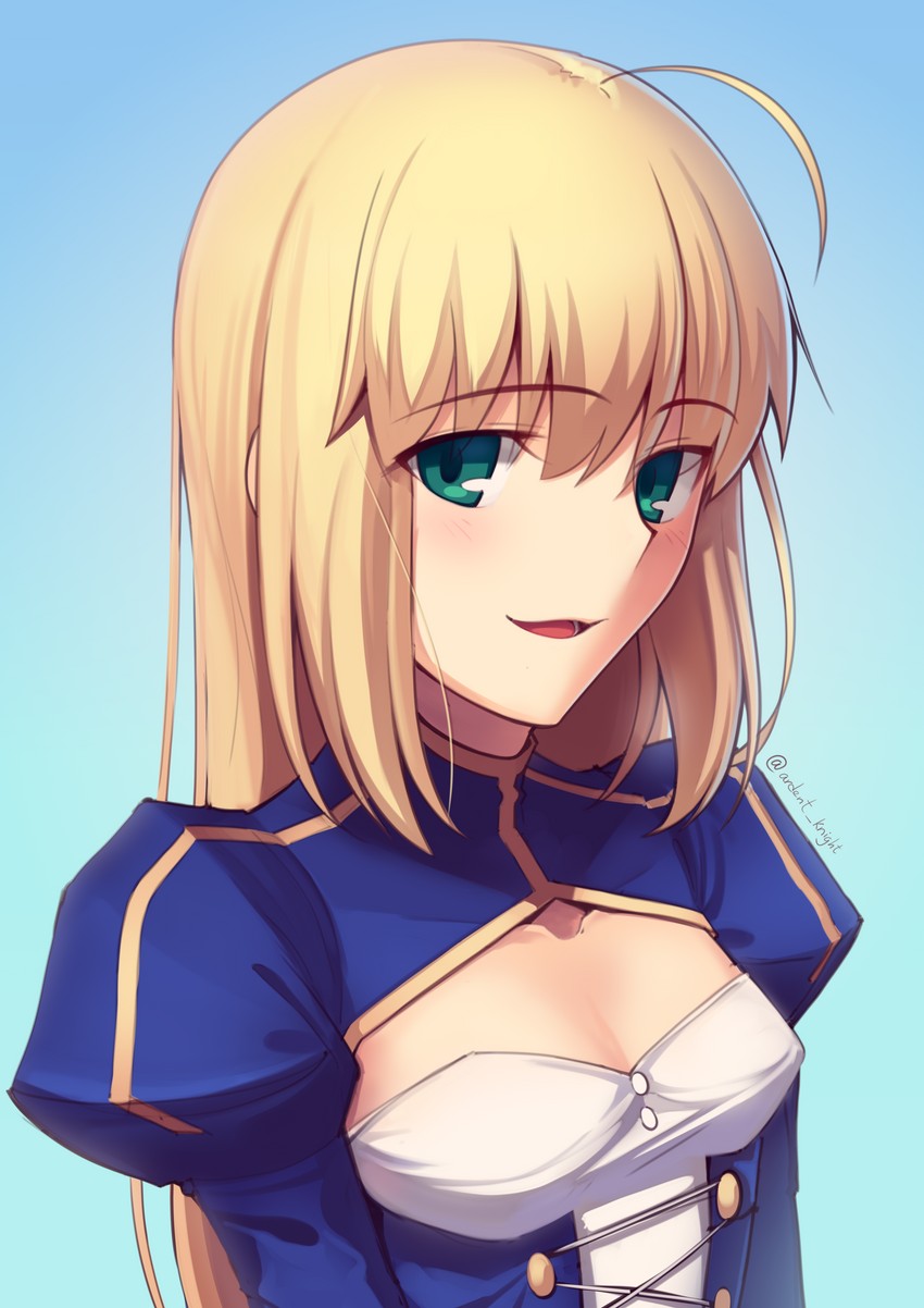 artoria pendragon and saber (fate and 2 more) drawn by boa_(brianoa)