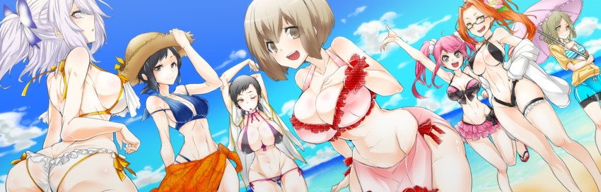 nitta io, kanno fumi, ban airi, sako makoto, hotsuin miyako, and 2 more (devil survivor and 1 more) drawn by haoro