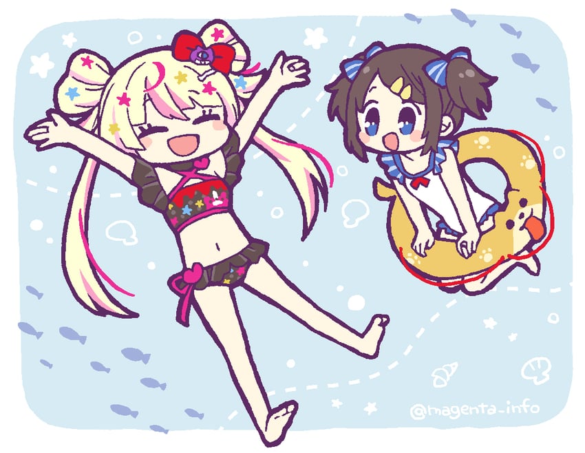 chiaki riko, ashley taylor, and mameji (mahou shoujo madoka magica and 1 more) drawn by yuzuno_nana