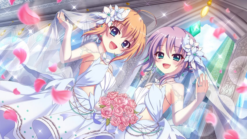 shikimiya mana and tsukisaka sayu (re:stage!) drawn by izumi_tsubasu