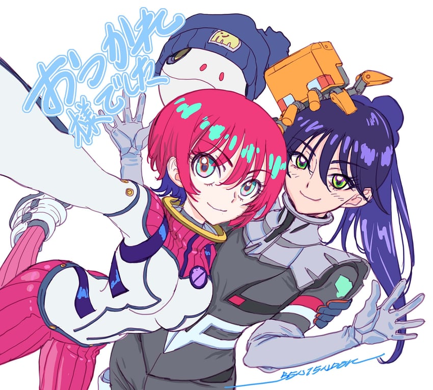amate yuzuriha, haro, nyaan, and conch (gundam and 1 more) drawn by yonemura_kouichirou