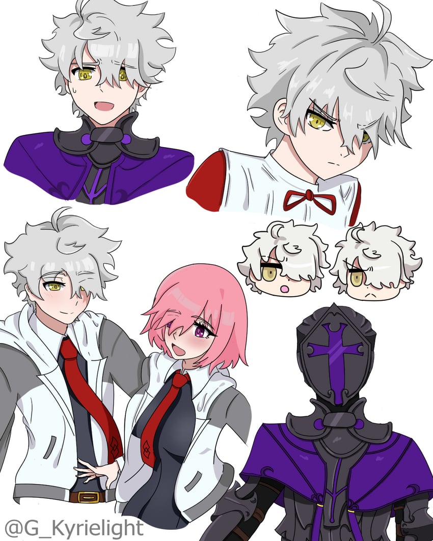 mash kyrielight and galahad (fate and 1 more) drawn by g_kyrielight