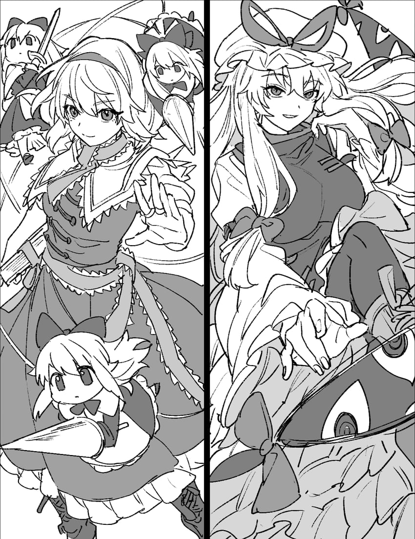 alice margatroid, yakumo yukari, and shanghai doll (touhou) drawn by mero_(starfish_jcs)