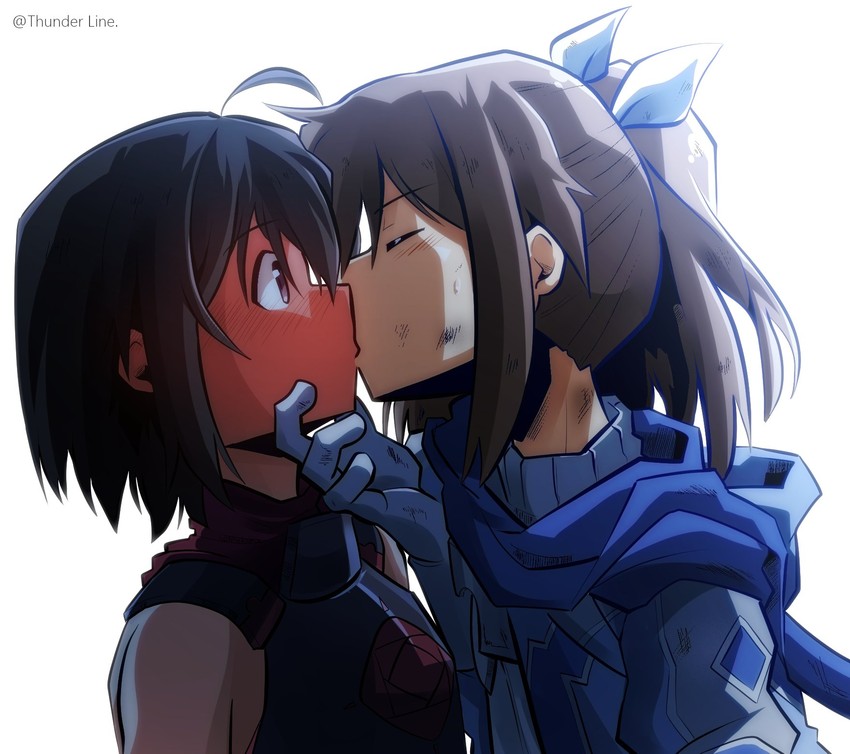 maple and sally (itai no wa iya nano de bougyoryoku ni kyokufuri shitai to omoimasu) drawn by thunder_line