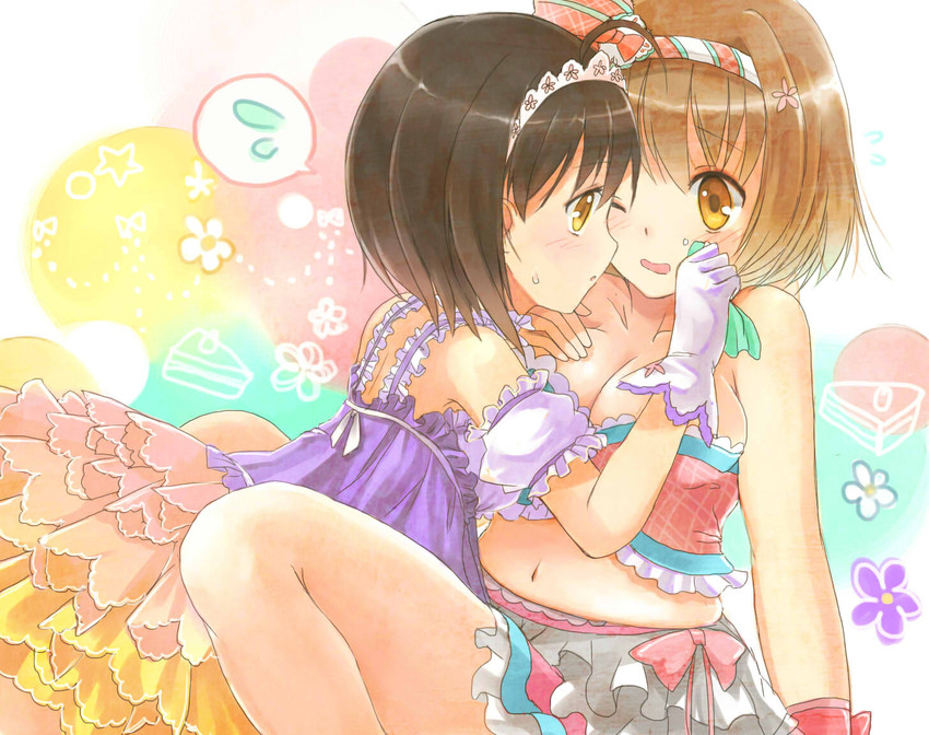 mimura kanako and kohinata miho (idolmaster and 1 more) drawn by okemai