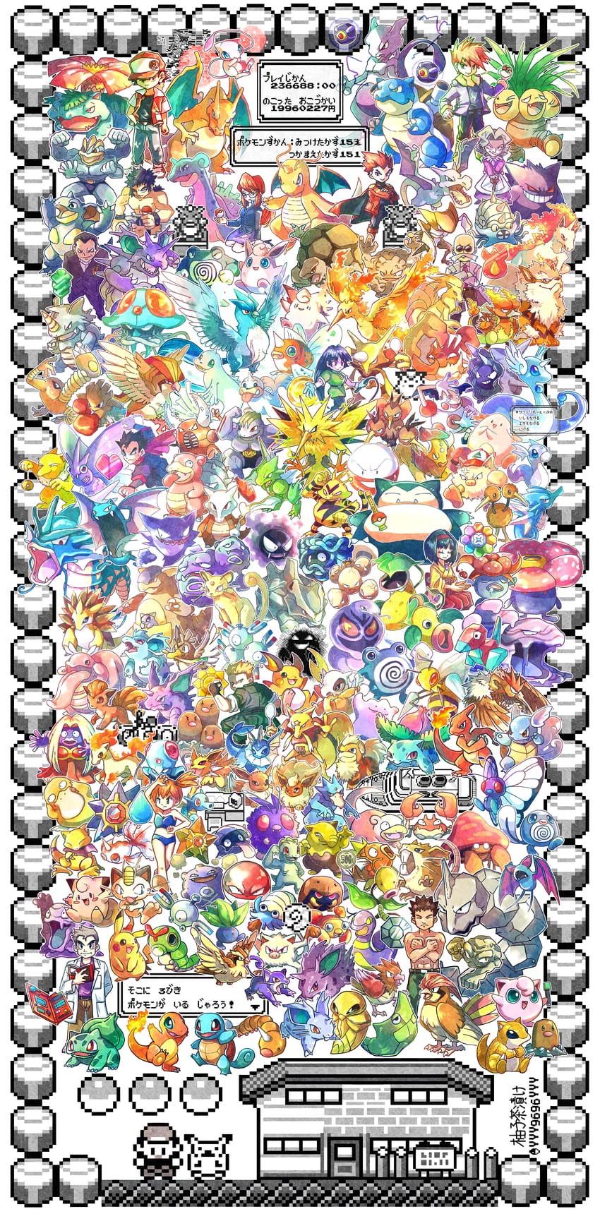 pikachu, ash ketchum, red, eevee, misty, and 165 more (pokemon and 1 more) drawn by yyy9696yyy