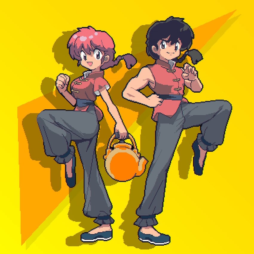 ranma-chan and saotome ranma (ranma 1/2) drawn by bnmotive