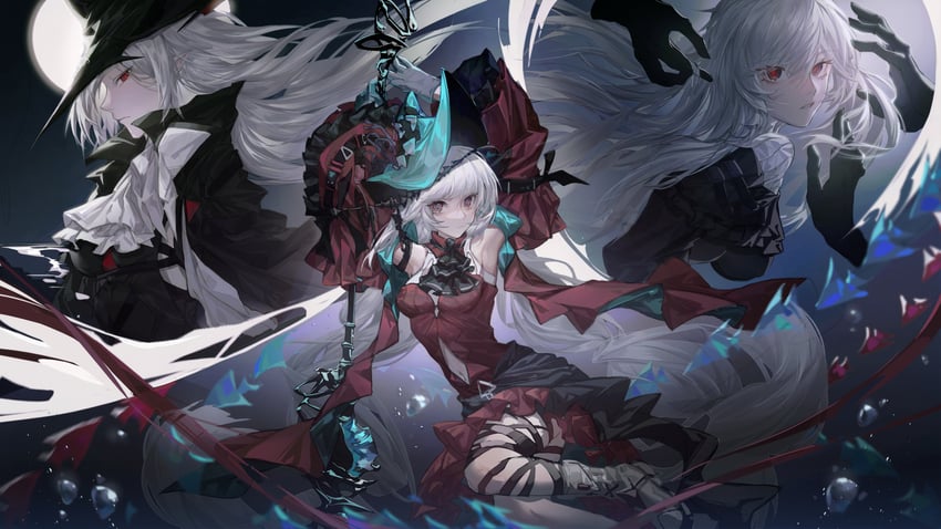 skadi, specter, skadi the corrupting heart, and gladiia (arknights) drawn by mrilsweet