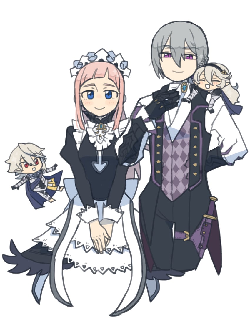 female corrin, male corrin, felicia, and jakob (fire emblem and 1 more) drawn by kita_senju