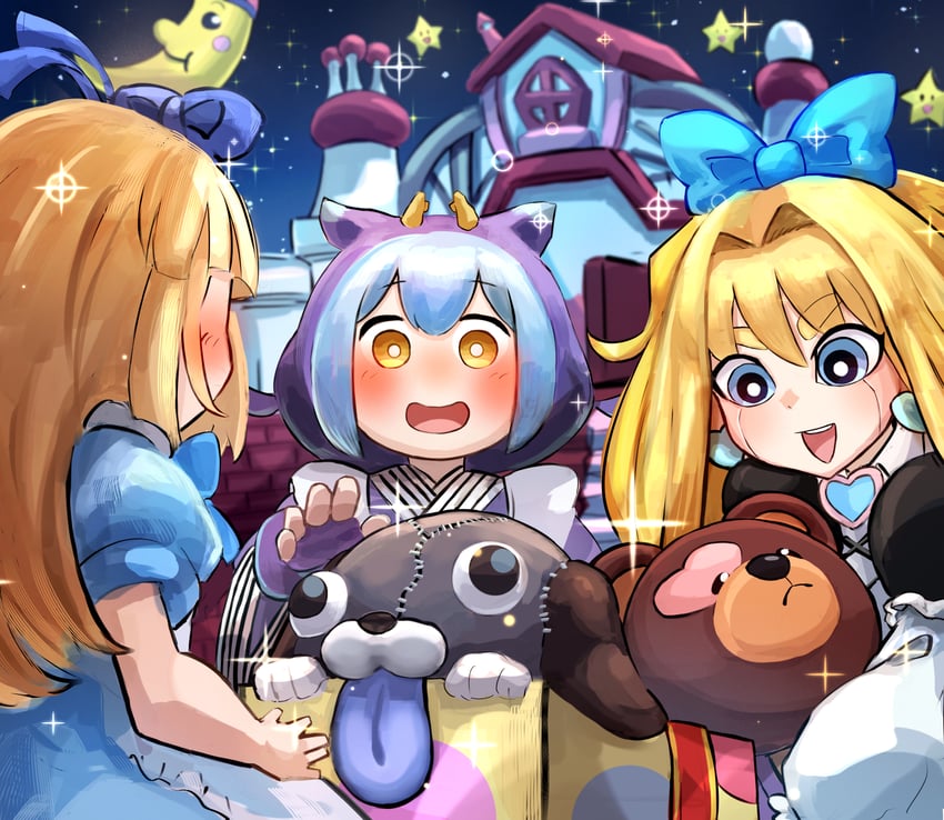 laundry dragonmaid, princess cologne, doll monster bear-bear, box of friends, doll monster miss madchen, and 2 more (yu-gi-oh!) drawn by hatano_kiyoshi