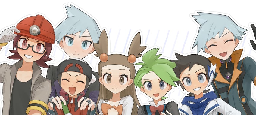 brendan, steven stone, jasmine, wally, and roark (pokemon and 4 more) drawn by mio14s