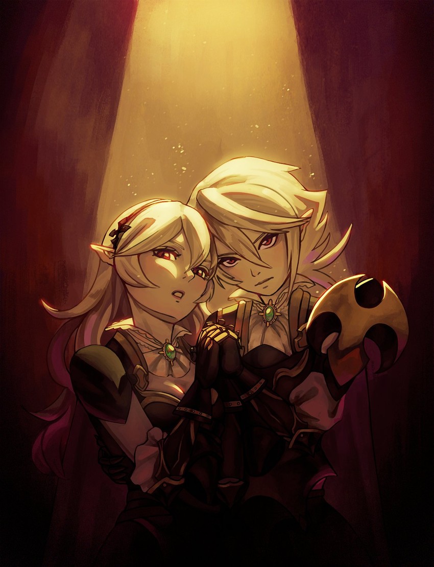 female corrin and male corrin (fire emblem and 2 more) drawn by lorilarry