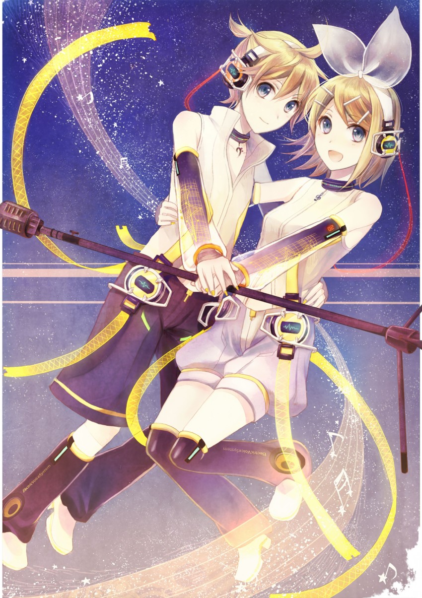 kagamine rin and kagamine len (vocaloid) drawn by usui_(tripcube)