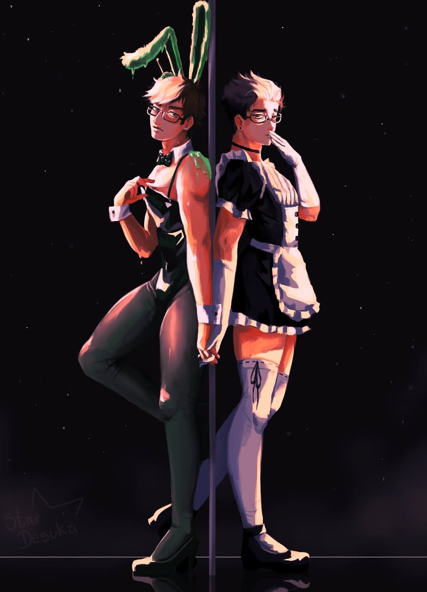slimecicle and elmariana (minecraft youtube and 1 more) drawn by desuka_(stardesuka)