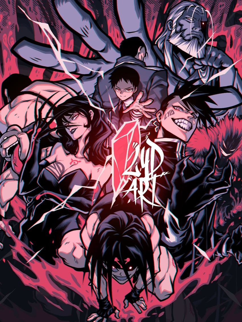 lust, ling yao, greed, envy, pride, and 6 more (fullmetal alchemist) drawn by lydart_mclo